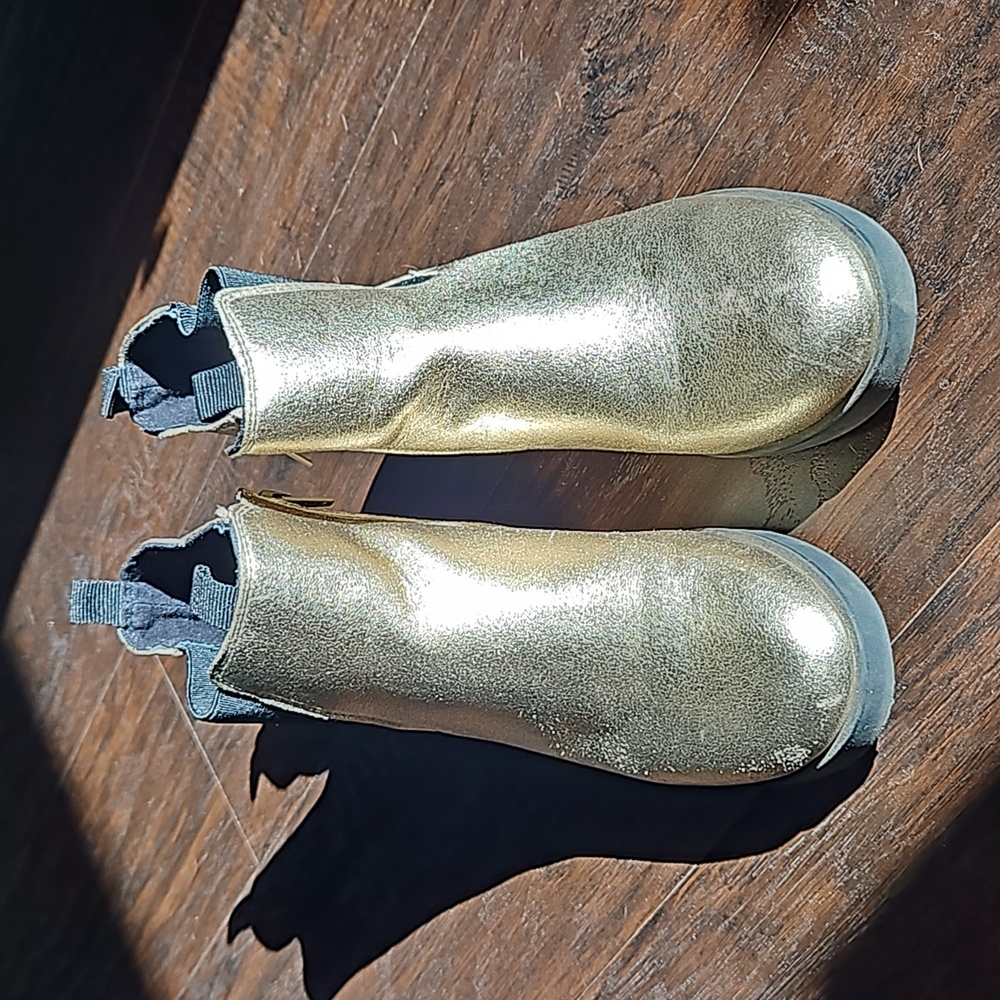 Zara Metallic Gold Ankle Boots